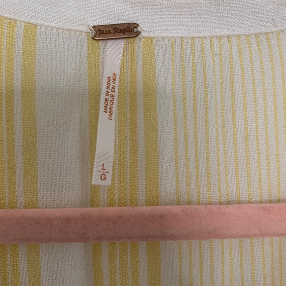 Free People Yellow Button Up Top - Picture 4 of 5